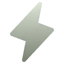 Blue gradient lightning bolt icon with rounded edges on a white background.