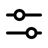 Two horizontal sliders with circular handles, one above the other on a white background.